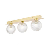 Laura Ashley Prague 3lt Wall or Ceiling Light Glass Satin Brass IP44